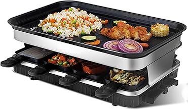 Indoor Electric BBQ Grill with Removable Pans and Temperature Control