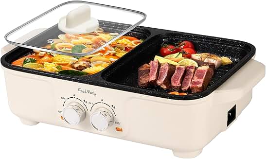 Small 2-in-1 Electric Hot Pot and Grill