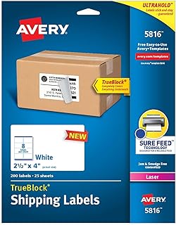 Blank White Shipping Labels, 2.5" x 4", 200 Sheets