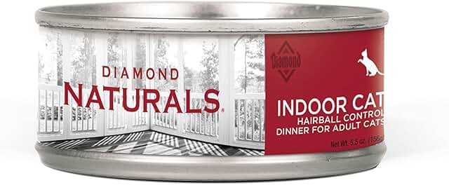 Indoor Hairball Cat Food, 24 cans of 5.5 oz