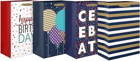 10-inch medium gift bags for birthdays and celebrations