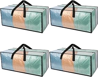 Set of four large clear moving and storage bags