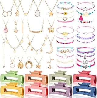 49 Pcs Wave String Friendship Bracelets and Hair Accessories