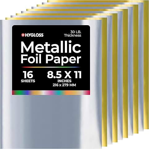 Metallic Foil Paper Sheets in Gold and Silver