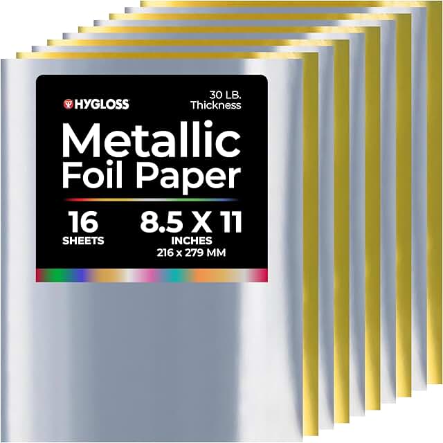 Metallic Foil Paper Sheets in Gold and Silver