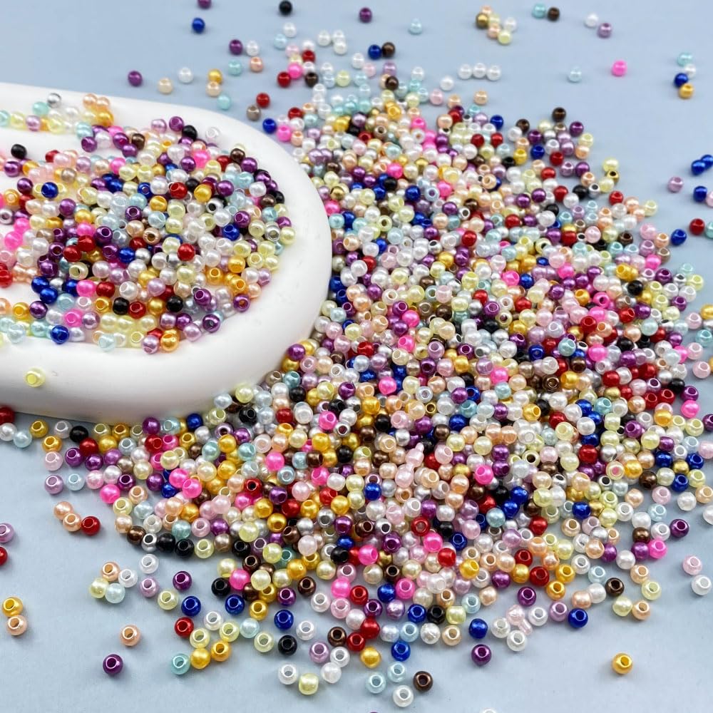 3000pcs 3mm Pearl Beads for Jewelry and Home Decor