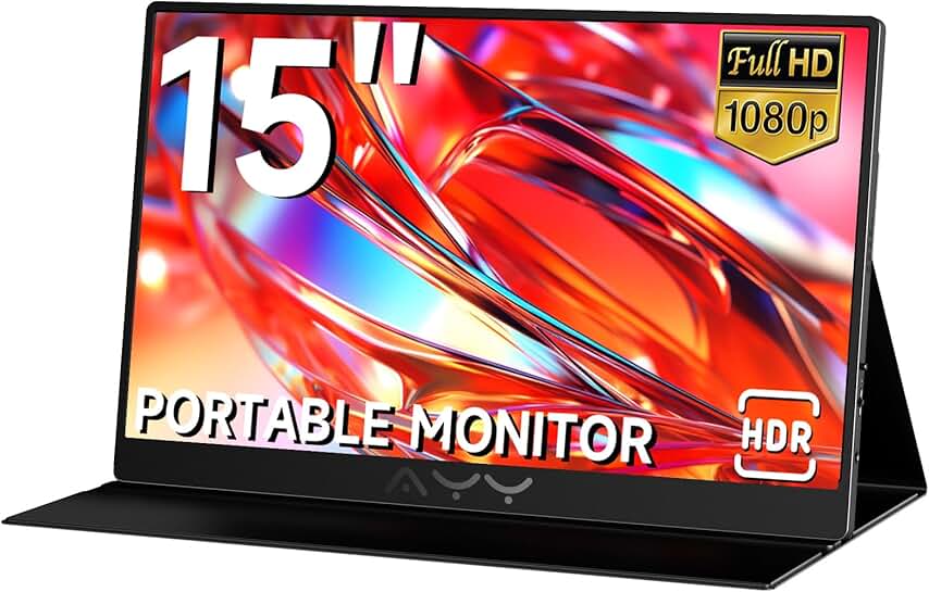 15-Inch Portable FHD Monitor with Speakers