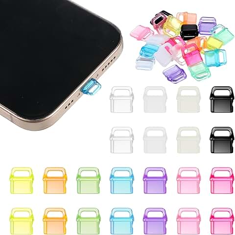 22 Pack Colorful Silicone USB C Dust Plugs