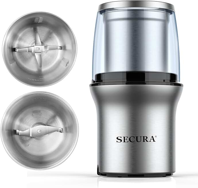 Electric Coffee and Spice Grinder with Removable Bowls