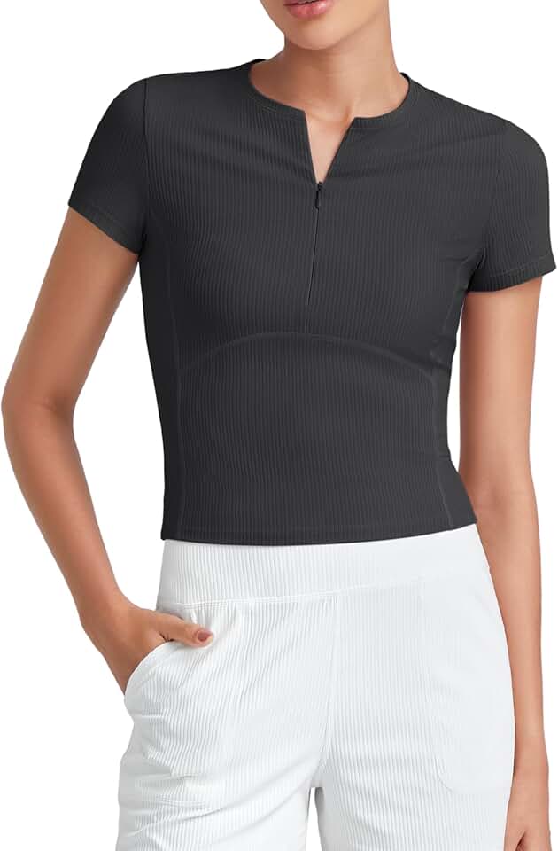 Slim Fit Women's Half Zip Workout Shirt