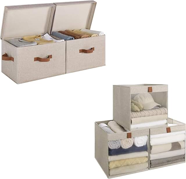 Fabric storage bins with 13x13 cubes