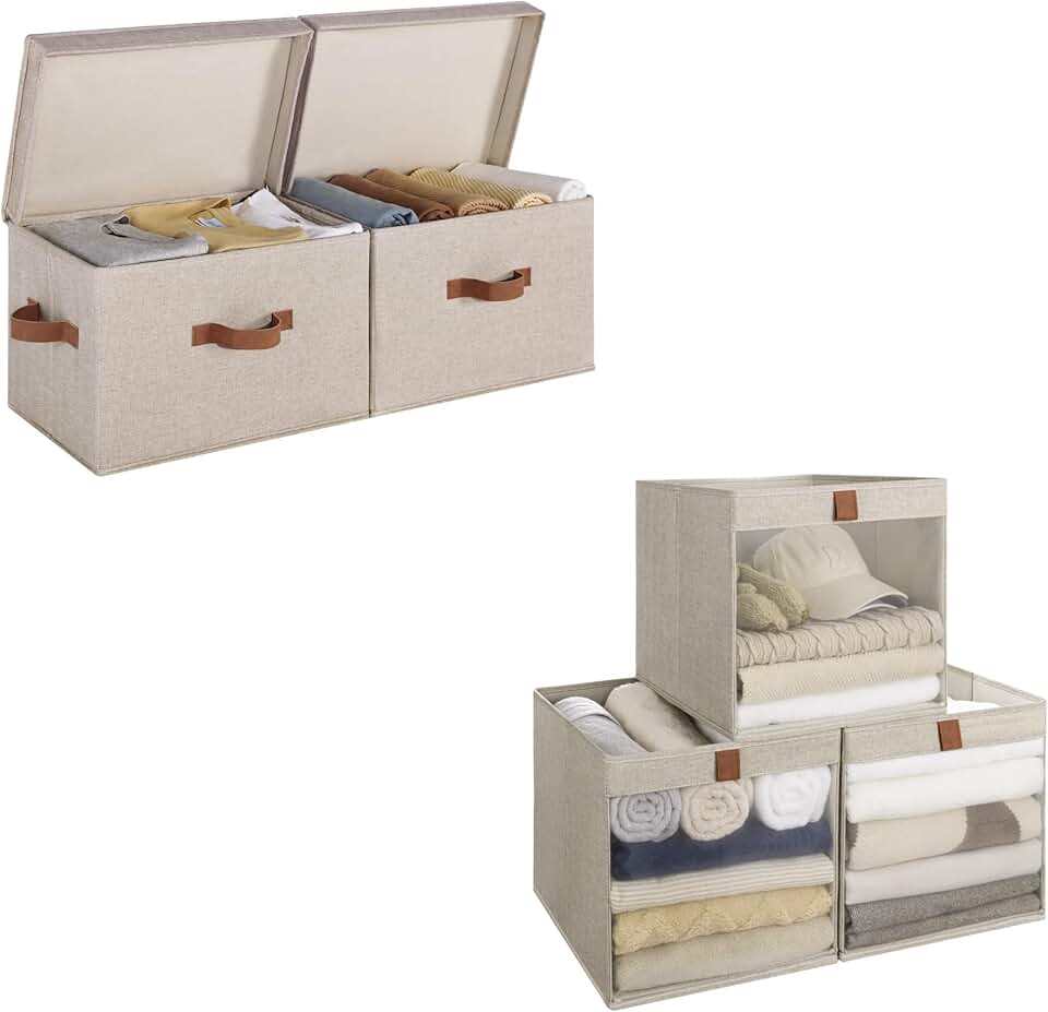 Fabric storage bins with 13x13 cubes