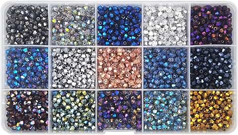 Approx 2400pcs 4mm Multicolor Faceted Glass Beads