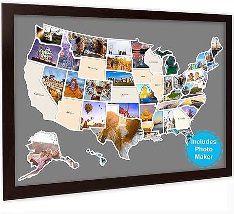 50 States Travel Map Wall Decor, 24x36 in