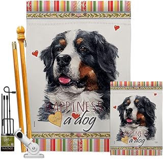 Bernese Cattle Garden Flag with Dog and Animal Design
