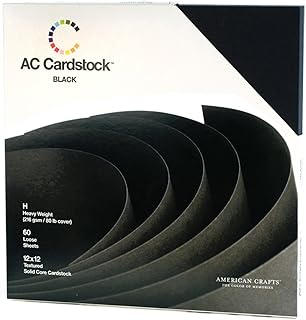 Black 12x12 Textured Cardstock Pack with 60 Sheets