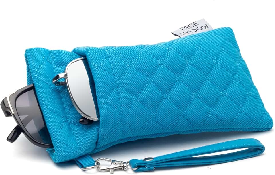 Soft double glasses case with cleaning cloth