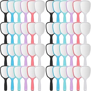 Set of 50 small handheld mirrors with handles for travel and daily use