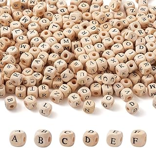 520pcs Wooden Alphabet Beads for Jewelry and Crafts