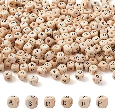 520pcs Wooden Alphabet Beads for Jewelry and Crafts