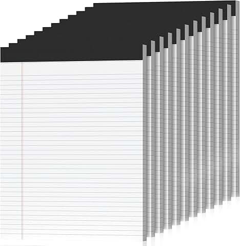 12 Pack 8.5 x 11 College Ruled Notepads, 50 Sheets Each