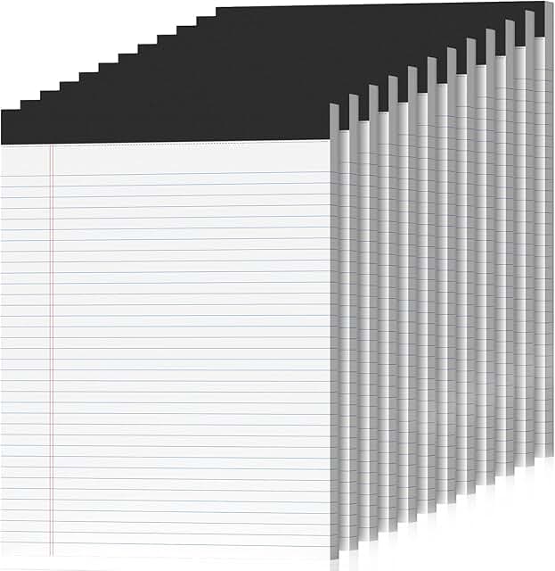 12 Pack 8.5 x 11 College Ruled Notepads, 50 Sheets Each