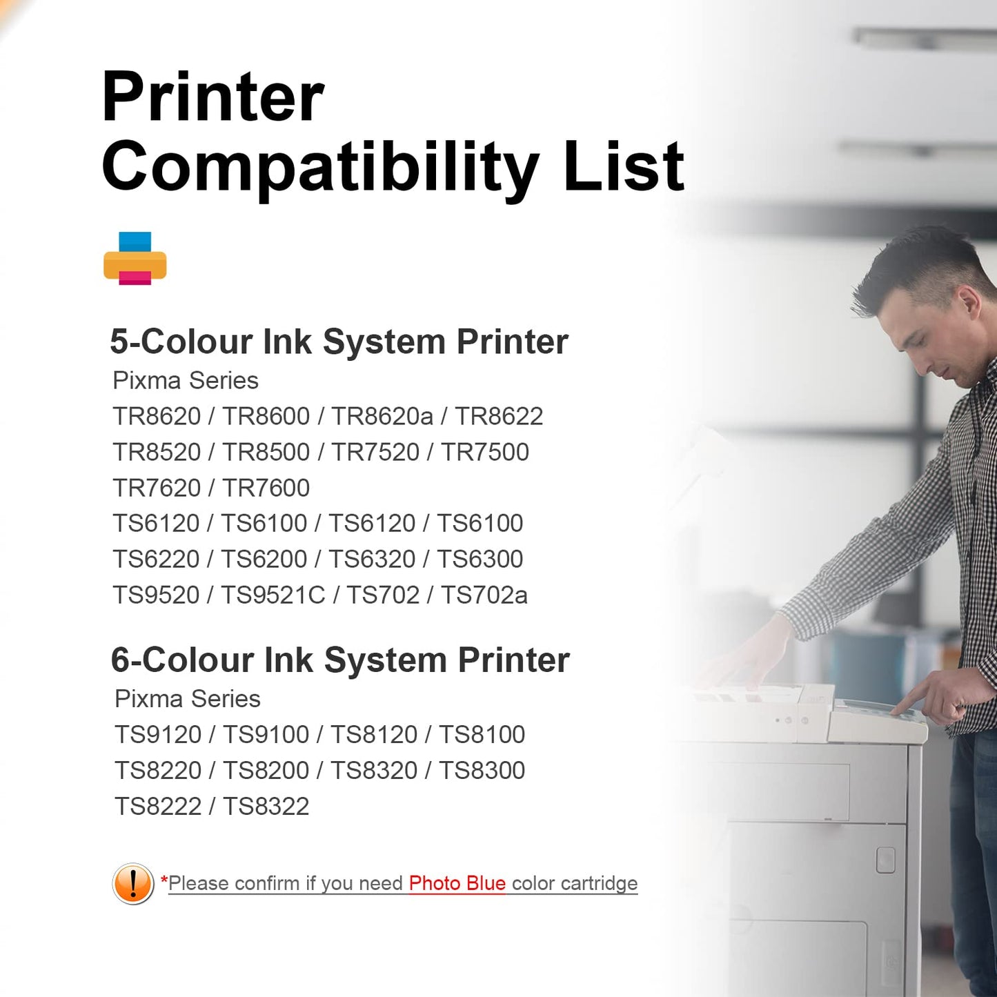 Compatible Ink Cartridge Replacement for Canon 280 281 XXL PGI-280XXL CLI-281XXL for Pixma TR8520 TR8620 TS6220 TS6320 TR7520 TS6120 TS9120 TS8120 TS8320 Printer, 5 Packs( PGBK Black C M Y)
