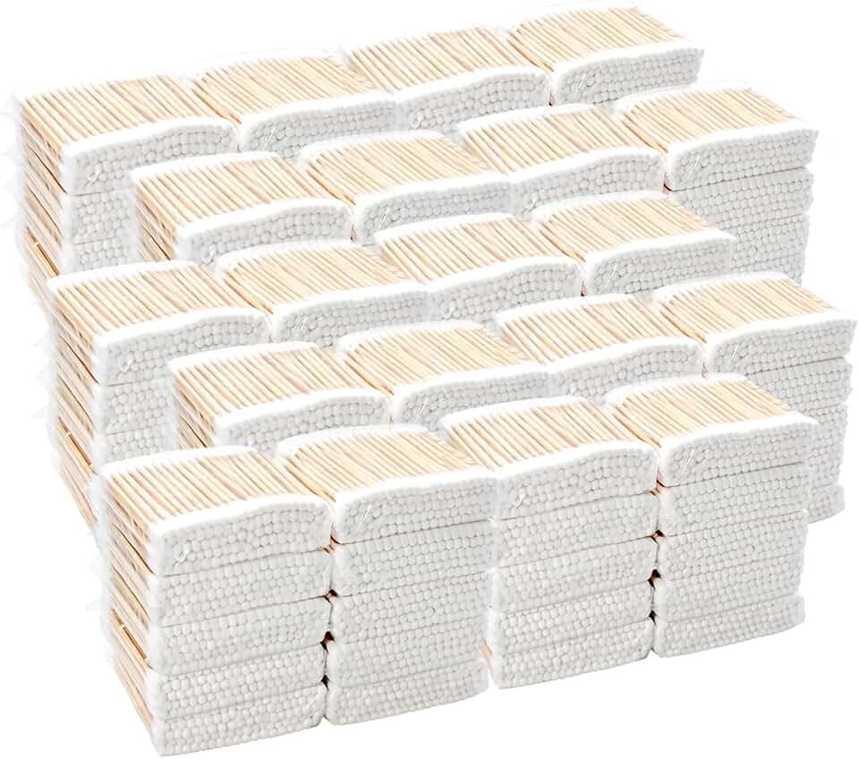 Bulk 11,000 Double Round Cotton Swabs with Wooden Sticks