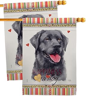 Labrador Happiness House Flag 2 Pack for Garden
