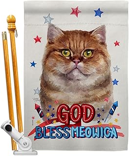 Patriotic British Short Hair Cat House Flag Set