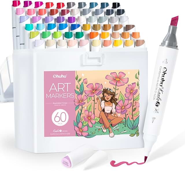 Mini Brush and Slim Broad Alcohol Markers for Artists