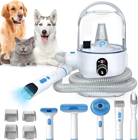 Dog Grooming Kit with Dust Cup and Tools