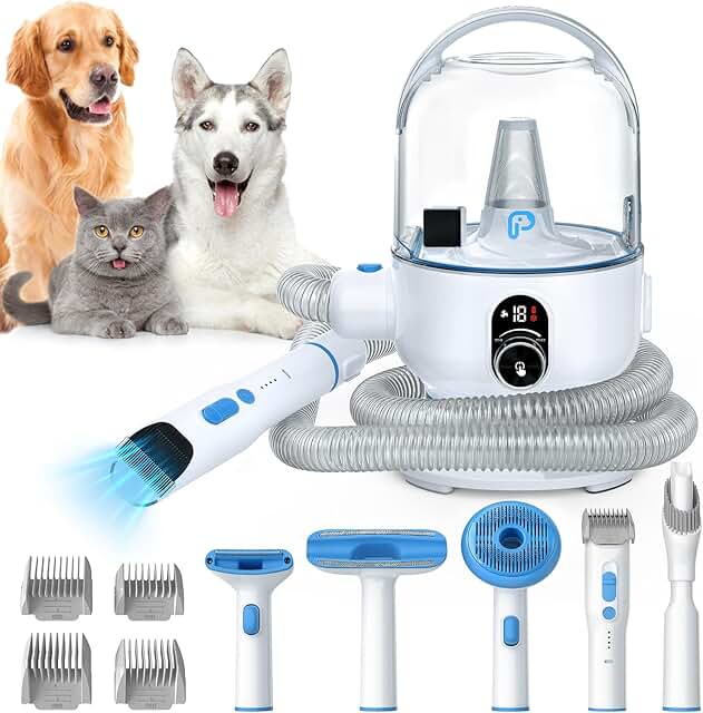 Dog Grooming Kit with Dust Cup and Tools