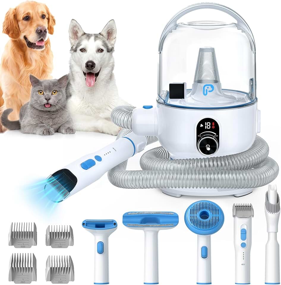 Dog Grooming Kit with Dust Cup and Tools