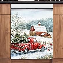 Farm Red Truck Magnet Cover for Dishwasher