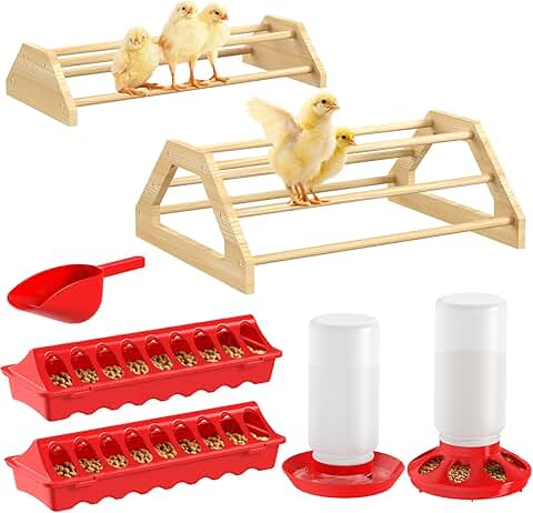 7-in-1 Chicken Brooder Box with Feeders and Perches