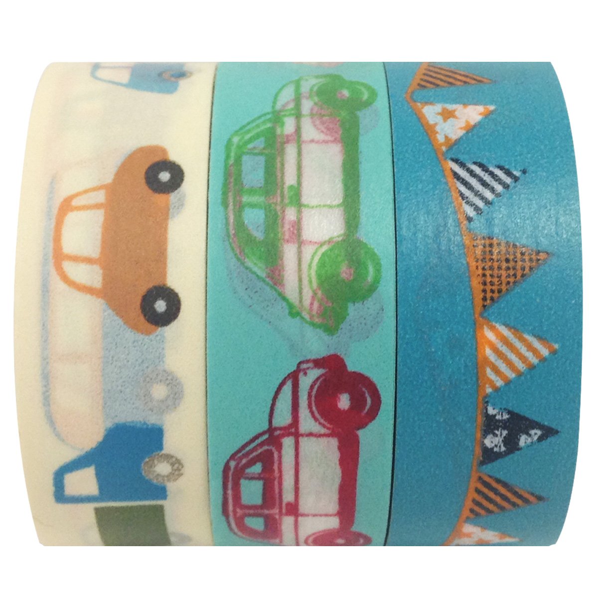 Set of 3 Car Race Washi Masking Tapes, 10M x 15mm