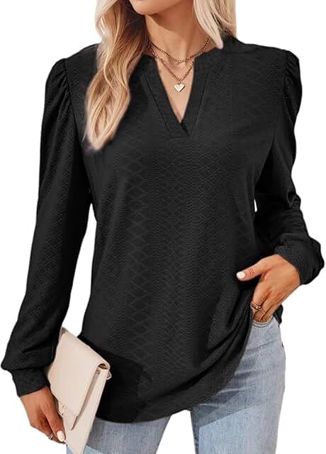 Women's Spring 2025 Long Sleeve Dressy Casual Blouses