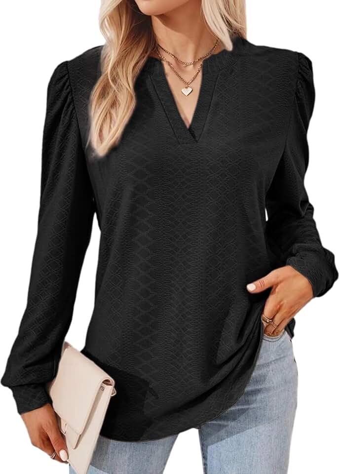 Women's Spring 2025 Long Sleeve Dressy Casual Blouses