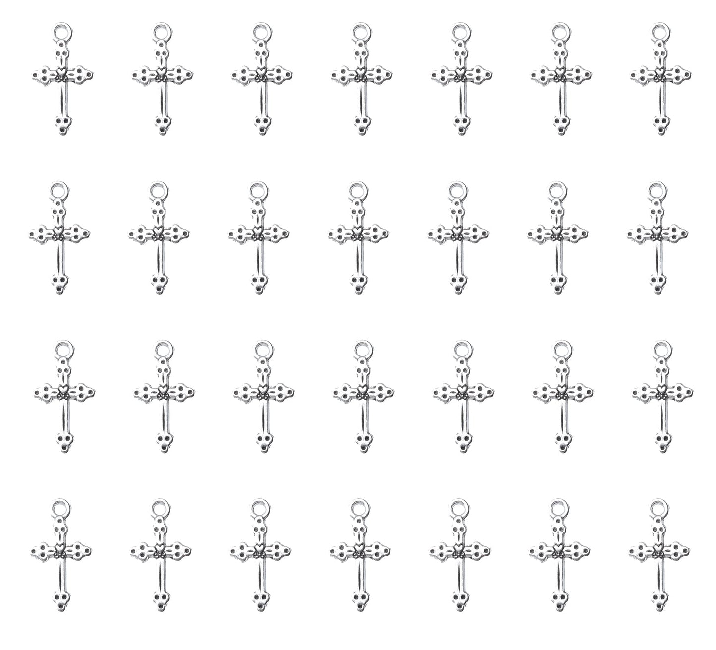 50 Pcs Vintage Metal Cross Pendants for Jewelry Making