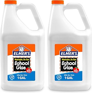 White liquid school glue, 1 gallon, washable, 2-pack