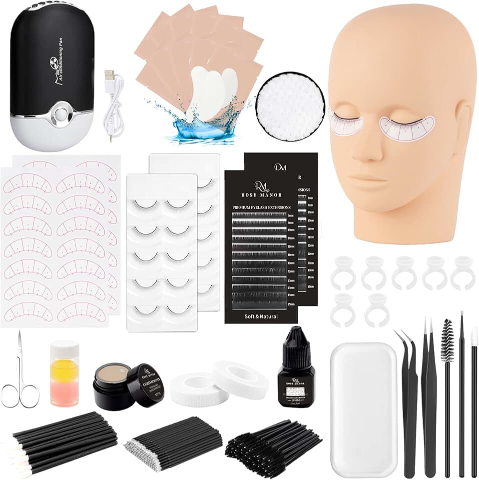 Lash Extension Kit with Mannequin Head and Tools