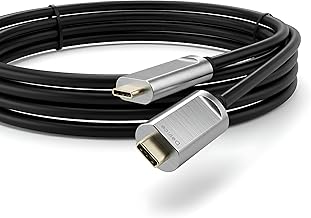 33ft Fiber Optic USB C Cable, 10Gbps, Silver