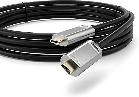 33ft Fiber Optic USB C Cable, 10Gbps, Silver