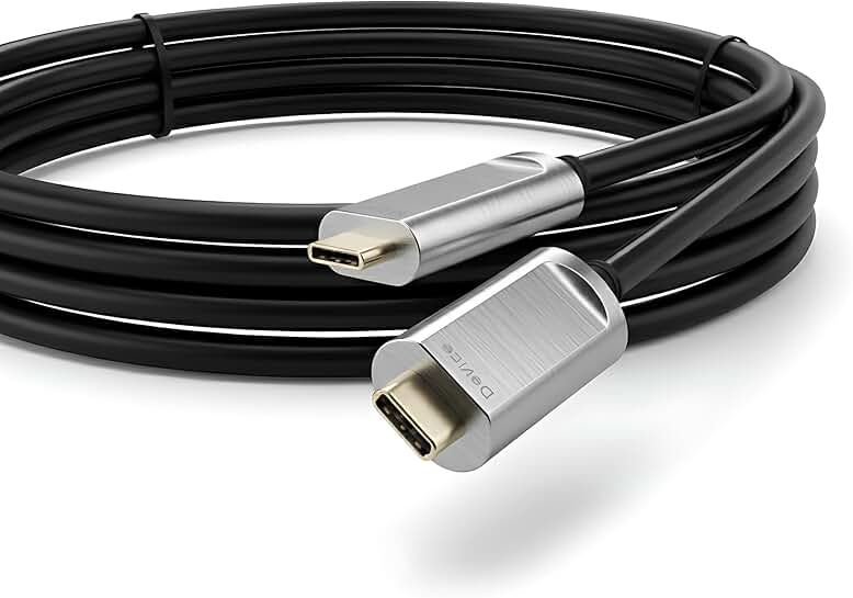 33ft Fiber Optic USB C Cable, 10Gbps, Silver
