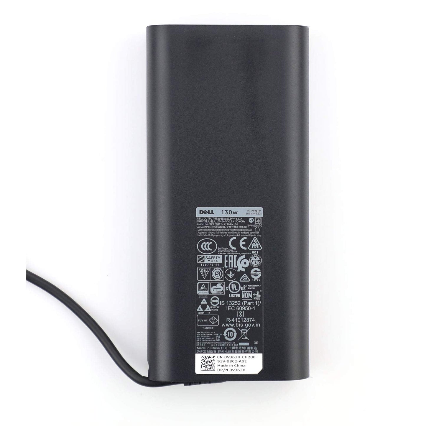Original XPS 15 Laptop Charger 130W(watt) AC Power Adapter(Power Supply) with 3 Prong Power Cord - Precision M3800 5510 5520 5530,XPS 9530 9550 9560 9570