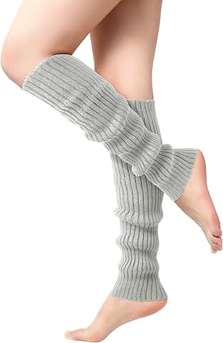 Women’s Ribbed Knit Leg Warmers for Yoga and Party