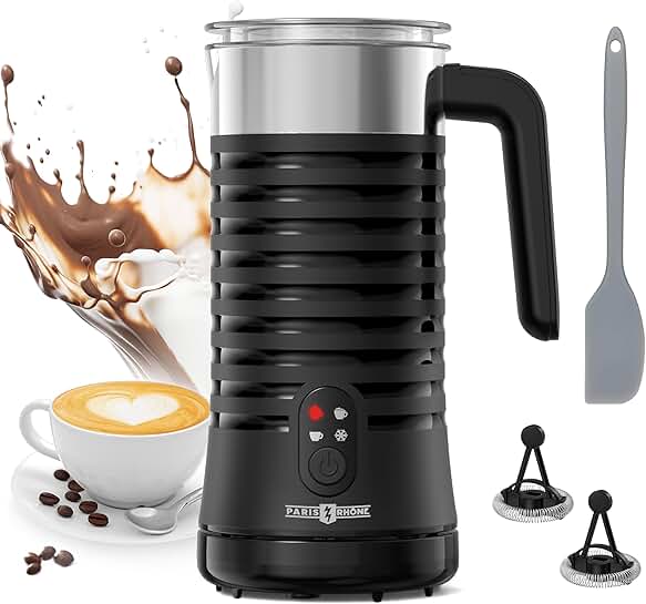 4-in-1 electric milk frother with hot and cold foam