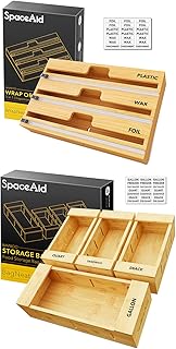 3-in-1 Wrap Dispenser with Cutter and Labels, 4 Pack