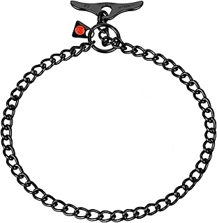 Black Stainless Steel Dog Training Collar, 18 Inch